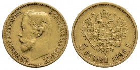 RUSSIA - Nicola II (1894-1917) - 5 Rubli - 1898 - AU Kr. Y62 Colpettino - BB+/qSPL
