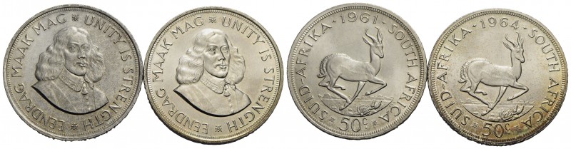 SUD AFRICA - Repubblica (1960) - 50 Centesimi - 1961 - AG Kr. 62 Assieme ad altr...