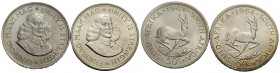 SUD AFRICA - Repubblica (1960) - 50 Centesimi - 1961 - AG Kr. 62 Assieme ad altro esemplare 1964 - Lotto di due monete - FDC