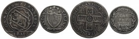 SVIZZERA - BERNA - Batzen - 1826 - MI Kr. 194.1 assieme a 3 soldi 1838 Canton Ticino - lotto di due monete - med. BB