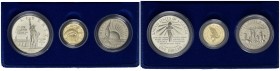 U.S.A. - Trittico - 1986 - 100 ° anniversario dell'istituzione della Statua della Libertà - AU-AG Kr. 212-214-215 5-2-1/2 dollaro - In scatola origina...