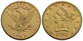 U.S.A. - 10 Dollari - 1881 S - Liberty - AU Kr. 66.2 - qSPL