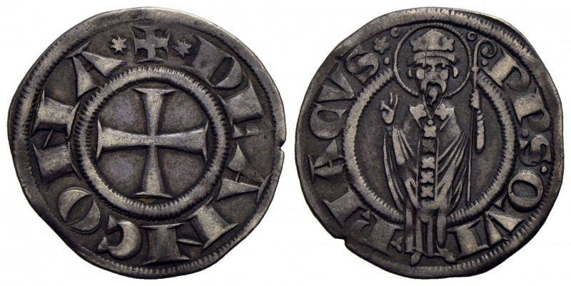 ANCONA - Repubblica (Sec. XIII-XIV) - Grosso agontano - Croce patente - R/ San Q...