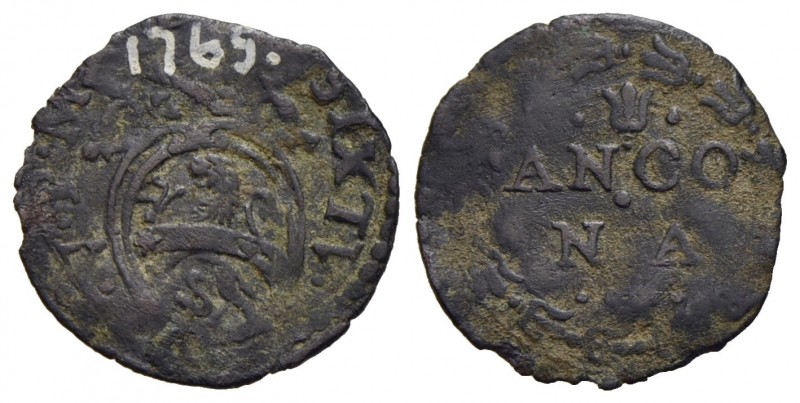 ANCONA - Sisto V (1585-1590) - Quattrino - Stemma ovale - R/ Scritta - CU RR CNI...