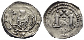 AQUILEIA - Gotifredo (1182-1194) - Denaro - Busto del Patriarca - R/ Tempio con frontone triangolare - (AG g. 0,98) RR Ber. 6; Biaggi 134 (R5) - BB-SP...