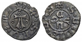 ASCOLI - Francesco I Sforza (1433-1446) - Bolognino - Grande A con 4 anellini - R/ OCVL attorno a globetto - (AG g. 1) NC CNI 1/8; Biaggi 225 Con cart...
