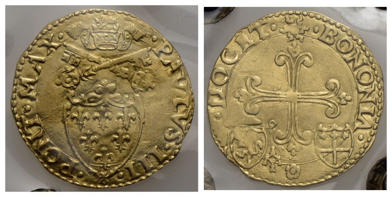 BOLOGNA - Paolo III (1534-1549) - Scudo d'oro - Stemma semiovale gigliato - R/ C...