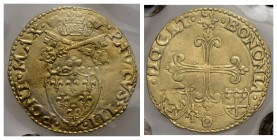 BOLOGNA - Paolo III (1534-1549) - Scudo d'oro - Stemma semiovale gigliato - R/ Croce gigliata - AU R CNI 6; Munt. 92 Armetta Ferrero Periziata Tevere ...