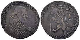 BOLOGNA - Gregorio XIII (1572-1585) - Bianco - Busto a d. con piviale - R/ Leone vessillifero - (AG g. 4,54) R CNI 23; Munt. 360 - bel BB