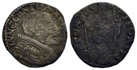 BOLOGNA - Innocenzo XI (1676-1689) - Doppio Bolognino - Busto a d. con l'Immacolata sul piviale - R/ San Petronio - MI RRR CNI 104; Munt. 235 - BB
