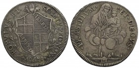 BOLOGNA - Governo Popolare (1796-1797) - Scudo - 1796 - AG Pag. 35/35d; Mont. 32/36; Chimienti 1186/7 III tipo - BB+