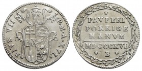 BOLOGNA - Pio VII (1800-1823) - Grosso - 1816 A. XVI - AG R Pag. 95/a; Mont. 114/115 Lievemente pulita - SPL/qSPL