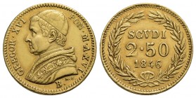 BOLOGNA - Gregorio XVI (1831-1846) - 2,50 Scudi - 1846 A. XVI - AU R Pag. 150; Mont. 68 - BB-SPL