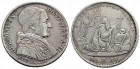 BOLOGNA - Gregorio XVI (1831-1846) - 50 Baiocchi - 1832 A. II - AG R Pag. 158; Mont. 93 - bel BB