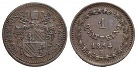 BOLOGNA - Pio IX (1846-1866) - Quattrino - 1854 A. IX - CU R Pag. 332/a; Mont. 334/335 - SPL-FDC