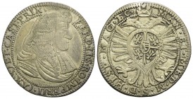CASTIGLIONE DELLE STIVIERE - Ferdinando II Gonzaga (1680-1723) - 25 Soldi - Busto a d. - R/ Aquila bicipite con scudetto in petto - AG CNI 12/14; MIR ...