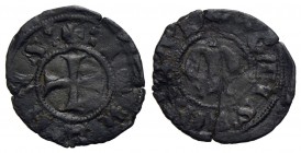 CHIVASSO - Giovanni I Paleologo (1338-1372) - Obolo Bianco - Croce patente - R/ Grande M gotica - (MI g. 0,57) RR CNI 26/28; MIR 388 - bel BB