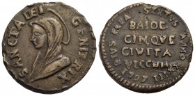 CIVITAVECCHIA - Pio VI (1775-1799) - Madonnina - 1707 A. XXIII - CU RRR Munt. manca 0 al posto di 9 - BB