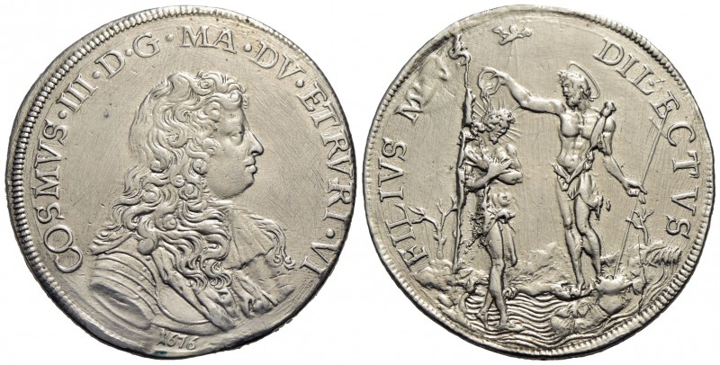 FIRENZE - Cosimo III (1670-1723) - Piastra - 1676 - AG R CNI 6/9; MIR 326/3 Fond...