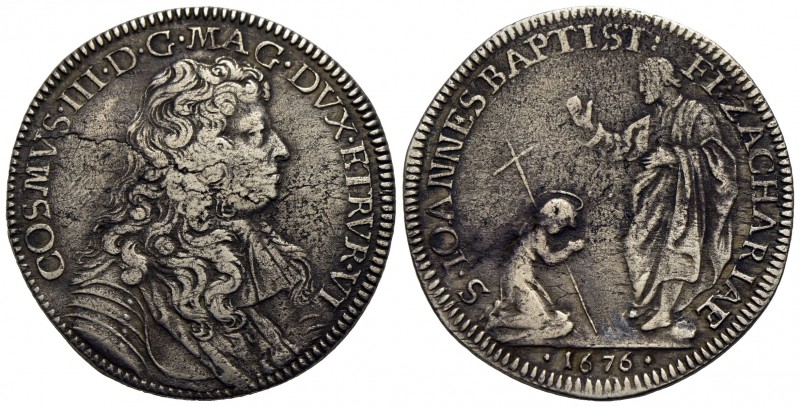 FIRENZE - Cosimo III (1670-1723) - Mezza piastra - 1676 - AG RR CNI 10/14; MIR 3...