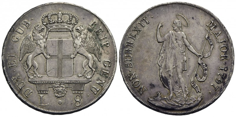 GENOVA - Dogi Biennali (terza fase, 1637-1797) - 8 Lire - 1797 - AG R CNI 5; Mon...