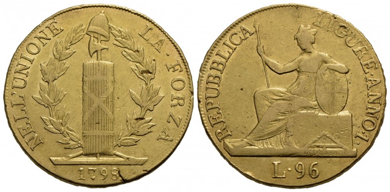 GENOVA - Repubblica Ligure (1798-1805) - 96 Lire - 1798 - AU R Pag. 1; Mont. 63 ...