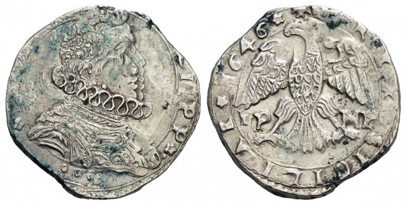 MESSINA - Filippo IV (1621-1665) - 4 Tarì - 1646 - Busto a d. - R/ Aquila ad ali...