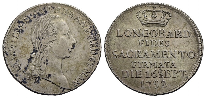 MILANO - Francesco II d'Asburgo - Lorena (1792-1800) - Mezza lira del Giuramento...