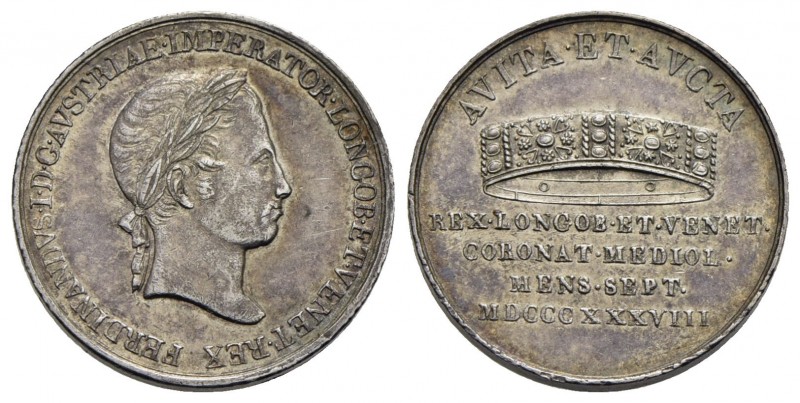 MILANO - Ferdinando I d'Asburgo-Lorena (1835-1848) - Mezza lira - 1838 - AG Crip...