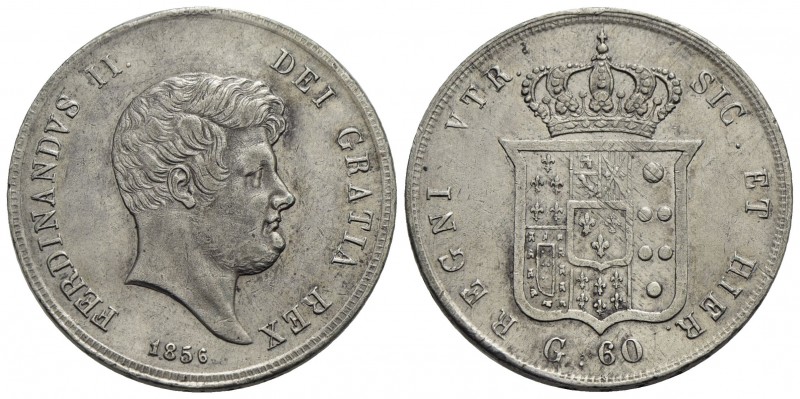 NAPOLI - Ferdinando II di Borbone (1830-1859) - Mezza piastra - 1856 - AG P.R. 1...