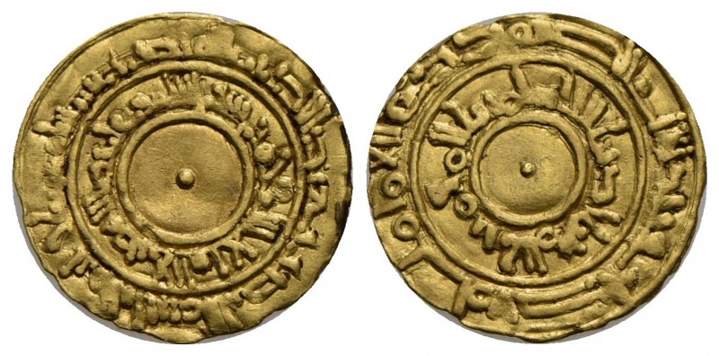 PALERMO - Al Mu'izz (935-975) - Robai - Globetto, doppio cerchio lineare e scrit...