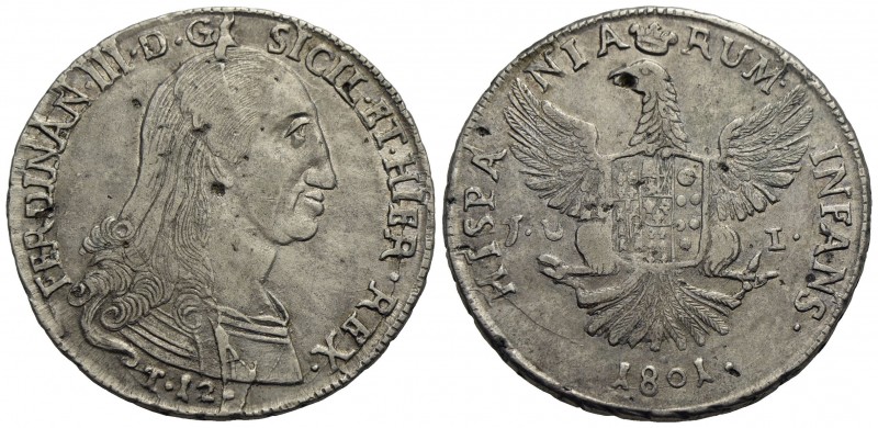 PALERMO - Ferdinando III di Borbone (1759-1816) - 12 Tarì - 1801 - AG R Mont. 26...