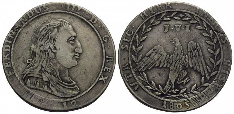 PALERMO - Ferdinando III di Borbone (1759-1816) - 12 Tarì - 1805 - AG R Spahr 13...