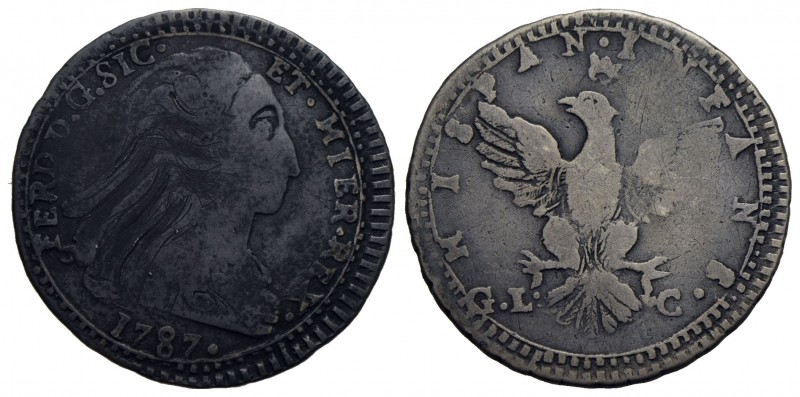 PALERMO - Ferdinando III di Borbone (1759-1816) - 2 Tarì - 1787 - AG RR Spahr 67...