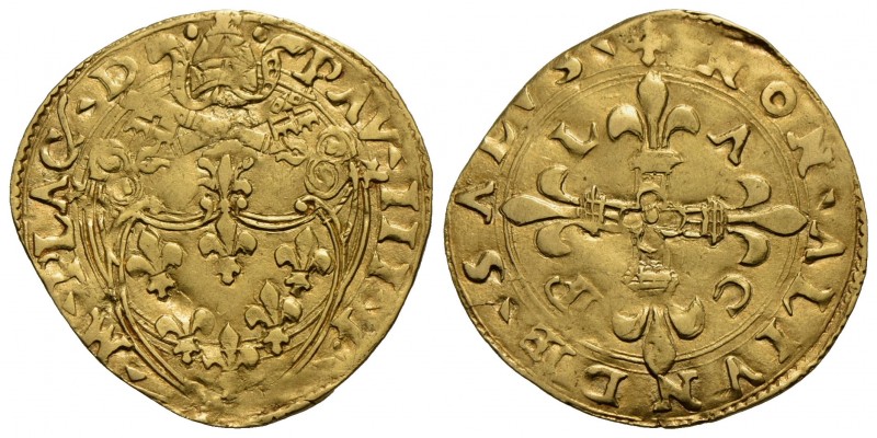 PIACENZA - Paolo III (1534-1549) - Scudo d'oro - Stemma - R/ Croce gigliata e P ...