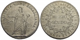 TORINO - Repubblica Piemontese (1798-1799) - Mezzo scudo - A. VII - AG R Pag. 1; Mont. 1 - BB