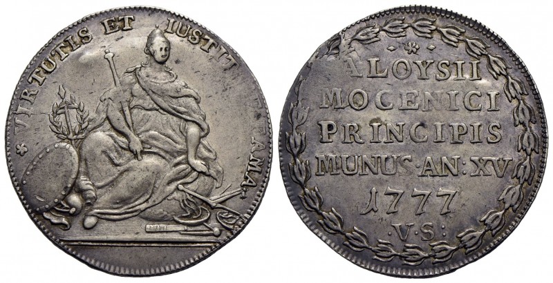 VENEZIA - Alvise IV Mocenigo (1763-1778) - Osella - 1777 A. XV - Il Doge inginoc...