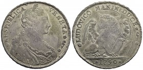 VENEZIA - Ludovico Manin (1789-1797) - Tallero per il Levante - 1790 - Leone alato e nimbato seduto a d. - R/ Busto diademato a d. - AG Pao. 35 - BB-S...