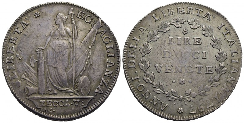 VENEZIA - Governo Provvisorio (1797) - 10 Lire venete - 1797 - AG RR Pag. 1; Mon...