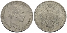 VENEZIA - Francesco Giuseppe I d'Asburgo-Lorena (1848-1866) - Tallero della lega - 1861 - AG NC Pag. 219; Mont. 264 Segnettini al D/ - Fondi lucenti -...