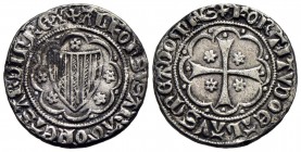 VILLA DI CHIESA - Alfonso IV d'Aragona (1327-1336) - Alfonsino - Stemma a cuore - R/ Croce e quattro rosette - (AG g. 2,48) R CNI 1; MIR 111 - BB+