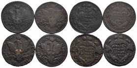 Vittorio Amedeo II (secondo periodo, 1680-1730) - Grano - 1714-5-6-7 (Palermo) - CU Lotto di 4 monete - med. BB