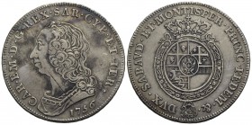 Carlo Emanuele III (1730-1773) - Scudo - 1756 - AG RR Mont. 165 Graffio al D/ - BB+