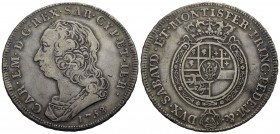 Carlo Emanuele III (1730-1773) - Scudo - 1758 - AG R CNI 155; Mont. 167 - BB+
