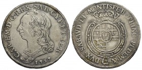 Carlo Emanuele III (1730-1773) - Quarto di scudo - 1757 - AG R Mont. 193 - BB+