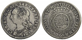 Carlo Emanuele III (1730-1773) - Quarto di scudo - 1763 - AG R Mont. 199 - qBB/BB