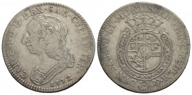 Carlo Emanuele III (1730-1773) - Quarto di scudo - 1772 - AG Mont. 208 - BB+