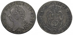Carlo Emanuele III (1730-1773) - Quarto di scudo sardo - 1769 - AG Mont. 258 - BB+
