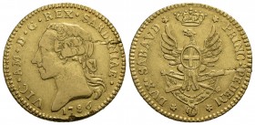 Vittorio Amedeo III (1773-1796) - Doppia - 1786 - AU NC Mont. 294 Screpolatura di conio - BB