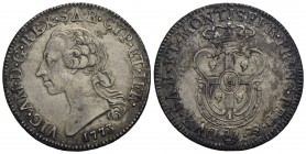 Vittorio Amedeo III (1773-1796) - Mezzo scudo sardo - 1773 - AG RRR Mont. 448 - BB+